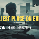 Narcissist rewriting reality concept – dark surreal blurred figure representing gaslighting, false narratives, DARVO, smear campaigns, parental alienation, and the loneliness of narcissistic abuse recovery.